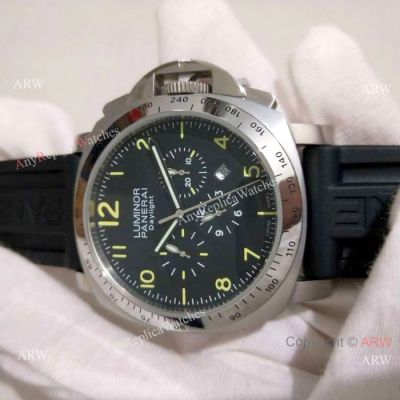 Copy Panerai Firenze 1860 Quartz Watch SS Black Rubber Strap